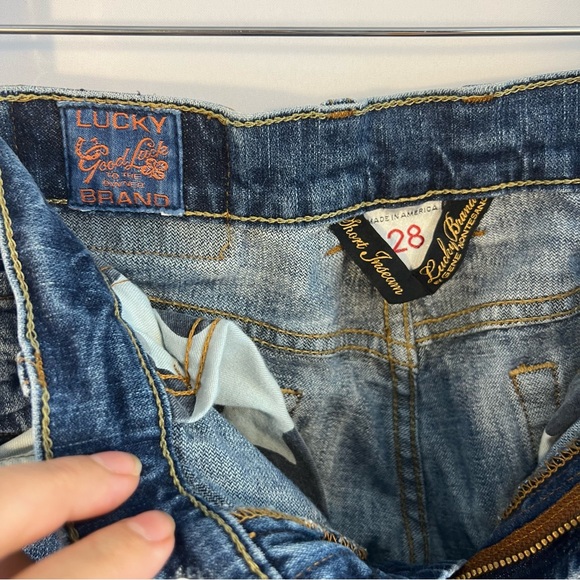 Lucky Brand Blue Denim Jeans Womens Size 28 Bootleg Worn-In Detailed Pockets - Picture 4 of 6